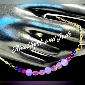 Stunning genuine gemstone necklace 17”